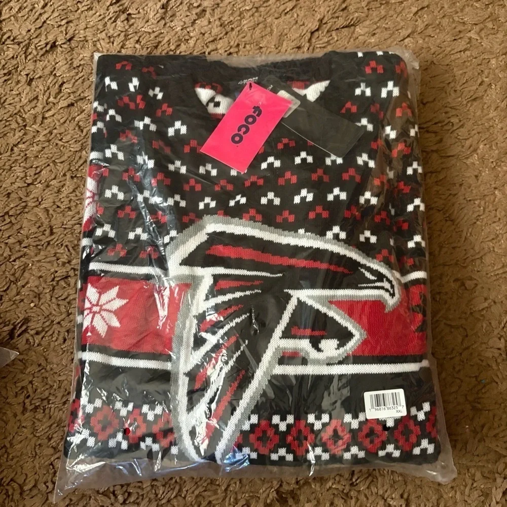 Atlanta Falcons Ugly Christmas Sweater NEW XXL FOCO NFL Red Black Football